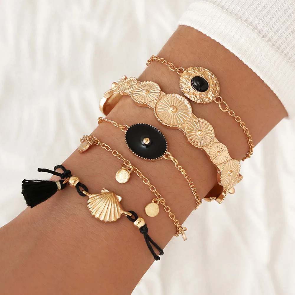 Винтажные Черные Квадратные браслеты DIEZI для женщин и девушек Подарочные