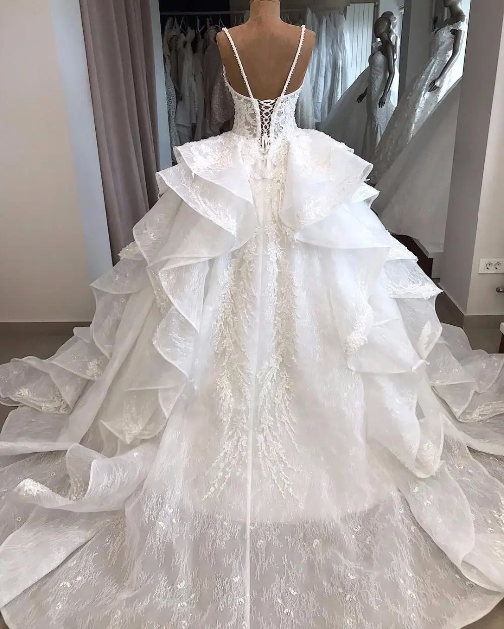 Роскошное Свадебное платье с открытой спиной Robe De Mariee 2020 свадебные платья