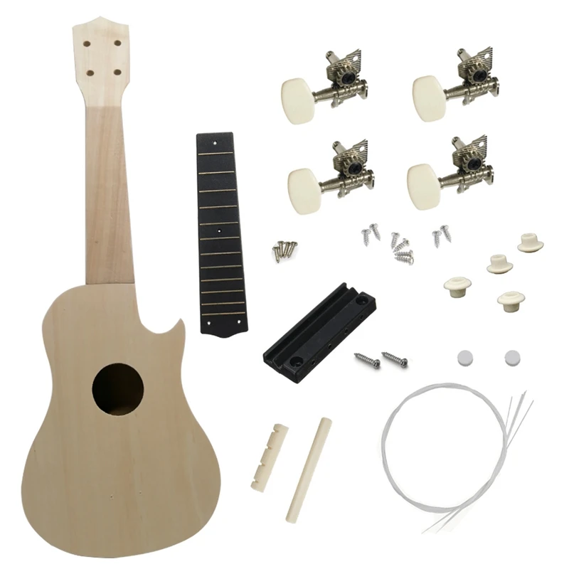 21 дюймов Гавайские гитары укулеле DIY Kit Гавайи сопрано Ukelele поддержка Живопись