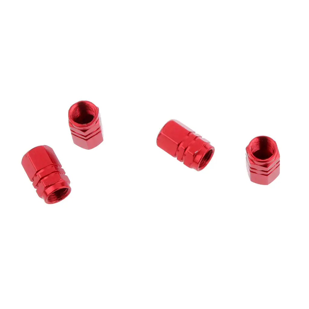 

Red-4pcs Wheel Tire Air Valve Stem Car Truck Bike Screw