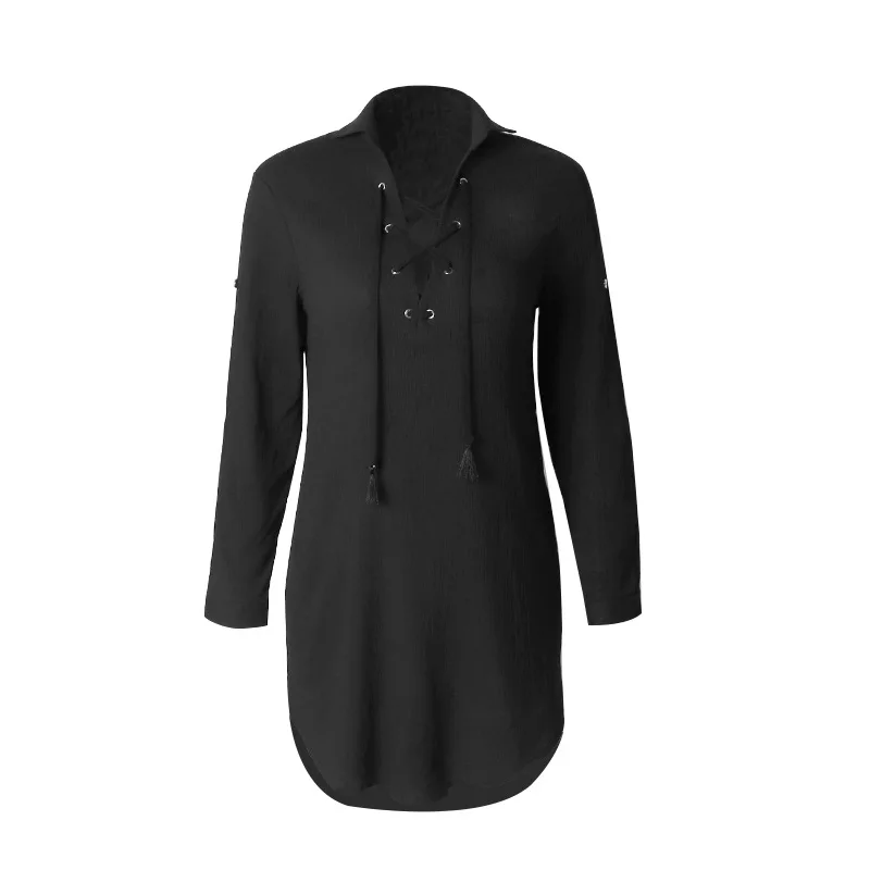 Летнее сексуальное пляжное мини платье для женщин с длинным пышным рукавом