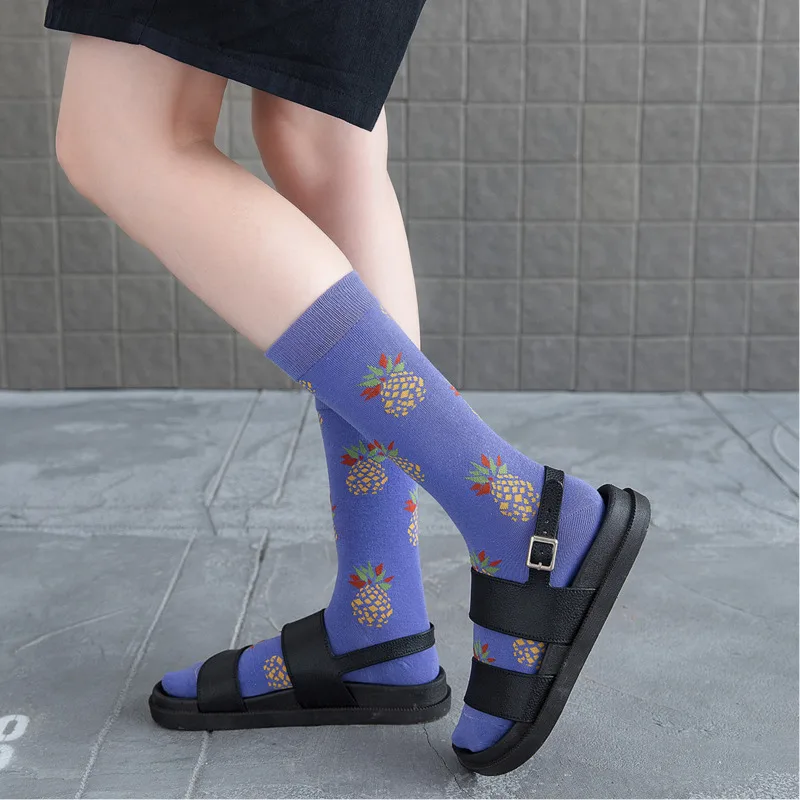 Новинка 2020 женские носки корейский стиль свежие фрукты авокадо ананас шаблон