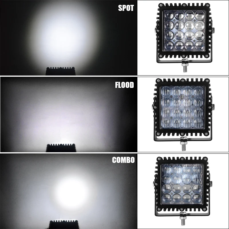 Светодиодный рабочий светильник 5 дюймов 2 шт. квадратный прожектор