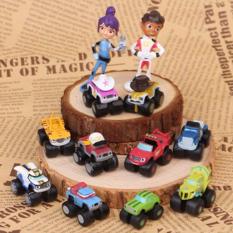 12 шт./компл. блестящие машинки-монстры экшн-Фигурки Коллекционная игрушка Габби