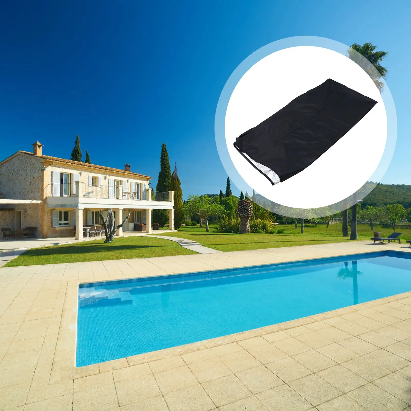 

1Pc Durable Oxford Cloth Pool Cover Windproof Waterproof Bathtub Pool Cover