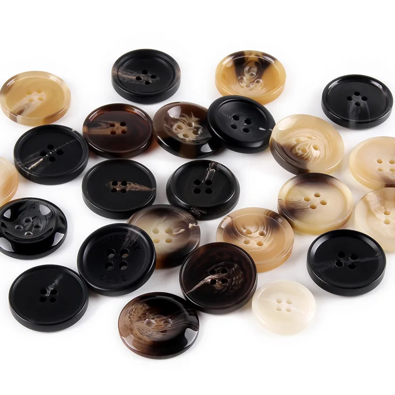 

50pcs Resin Buttons Woolen Coat 4-Holes Button Windbreaker Pants DIY Handmade Sewing Accessories