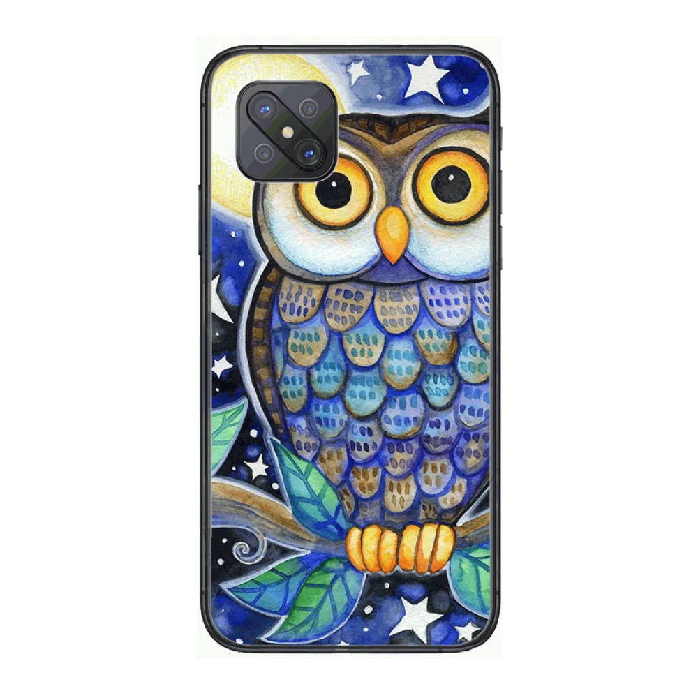 

Fashion owl Fashion Phone Case cover For OPPO A91 9 83 79 92s 5 F9 A7X Reno2 Realme6pro 5 black tpu cell cover