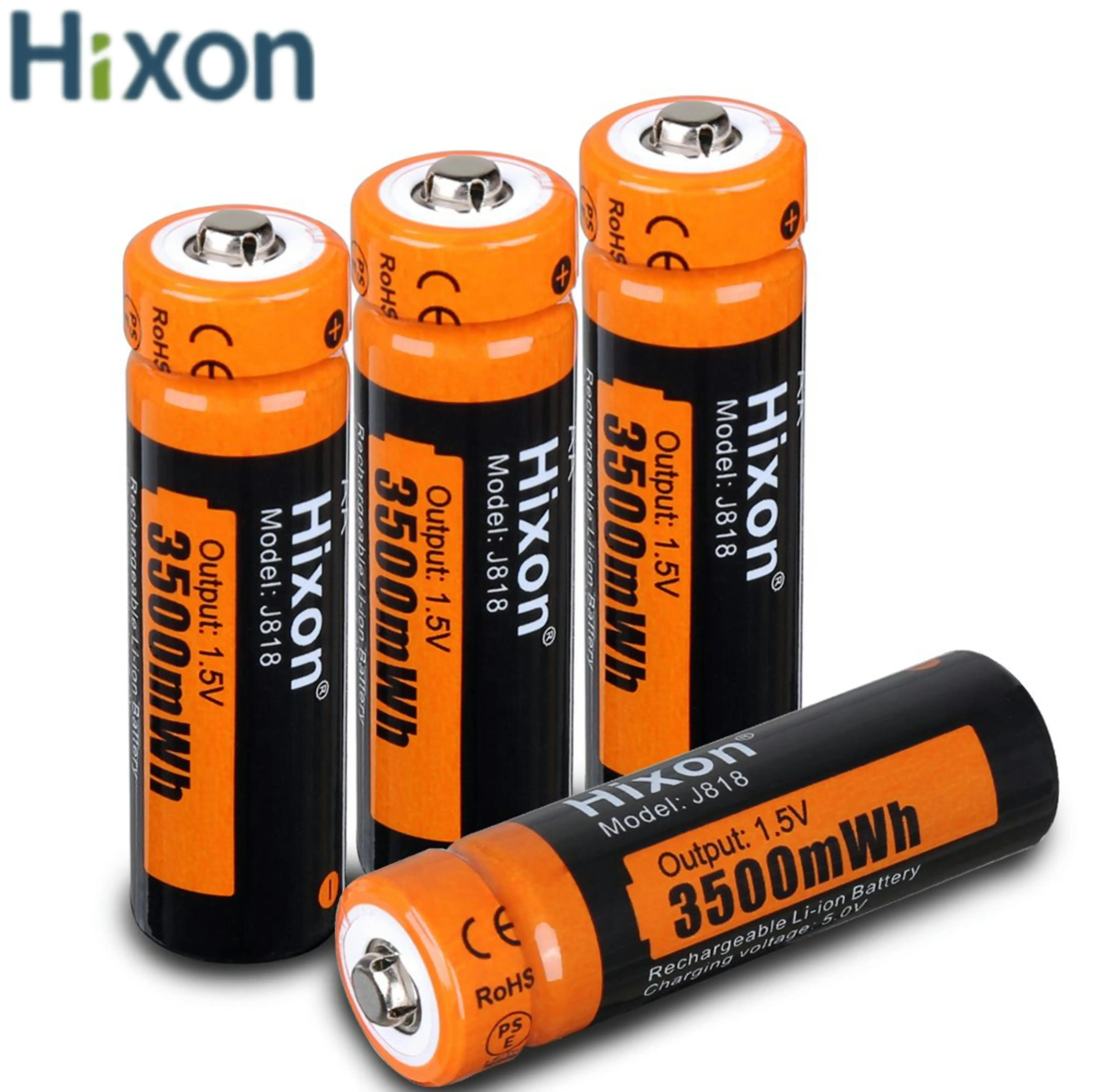

4pc 3500mWh 1.5V AA Lithium Rechargeable Battery , Constant High Efficiency Output 1200 Cycles. For Mouse、Microphone