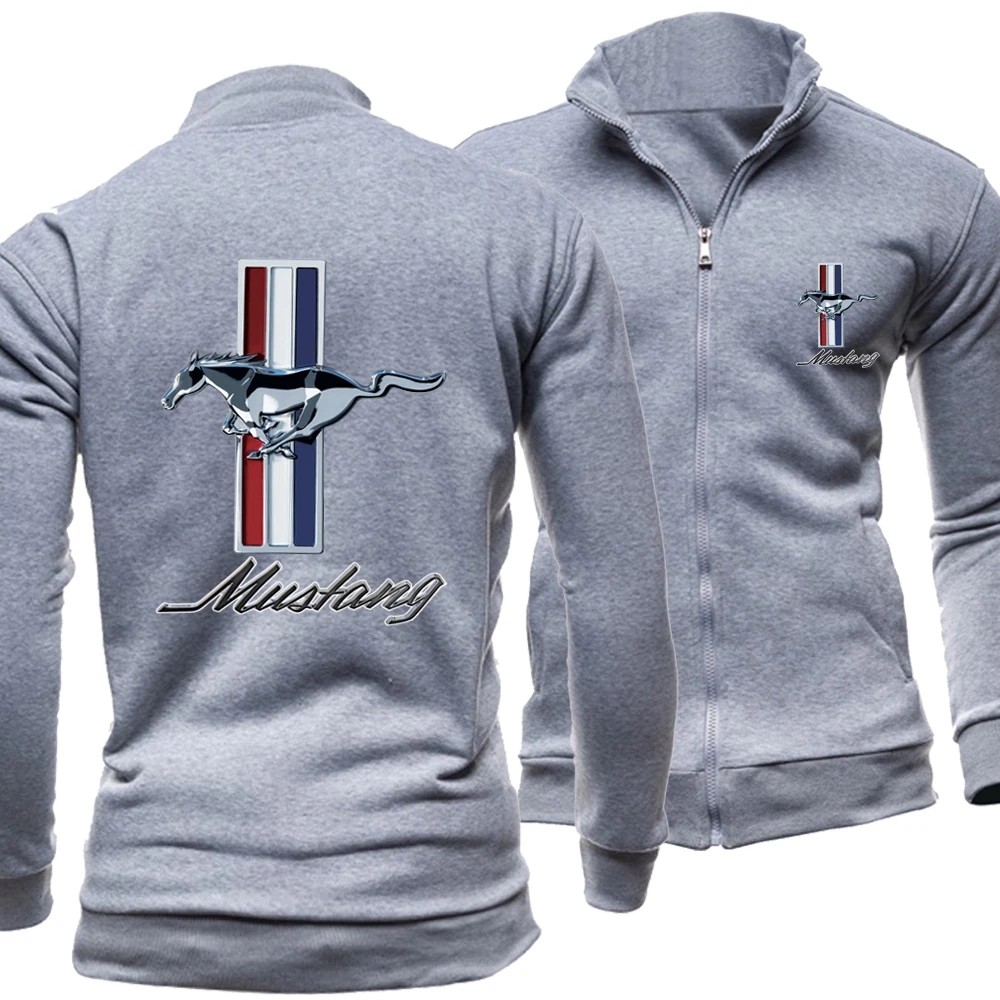 

Fashion Spring Autumn Men Jacket for Mustang Logo Sweatshirt Hoody Fleece Cotton Zipper Hoodies Harajuku Male Clothing