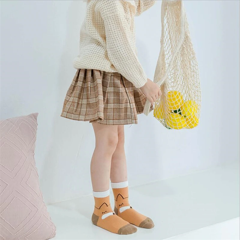 5 штук Детские хлопковые носки для мальчиков и девочек милые детские с мультяшным