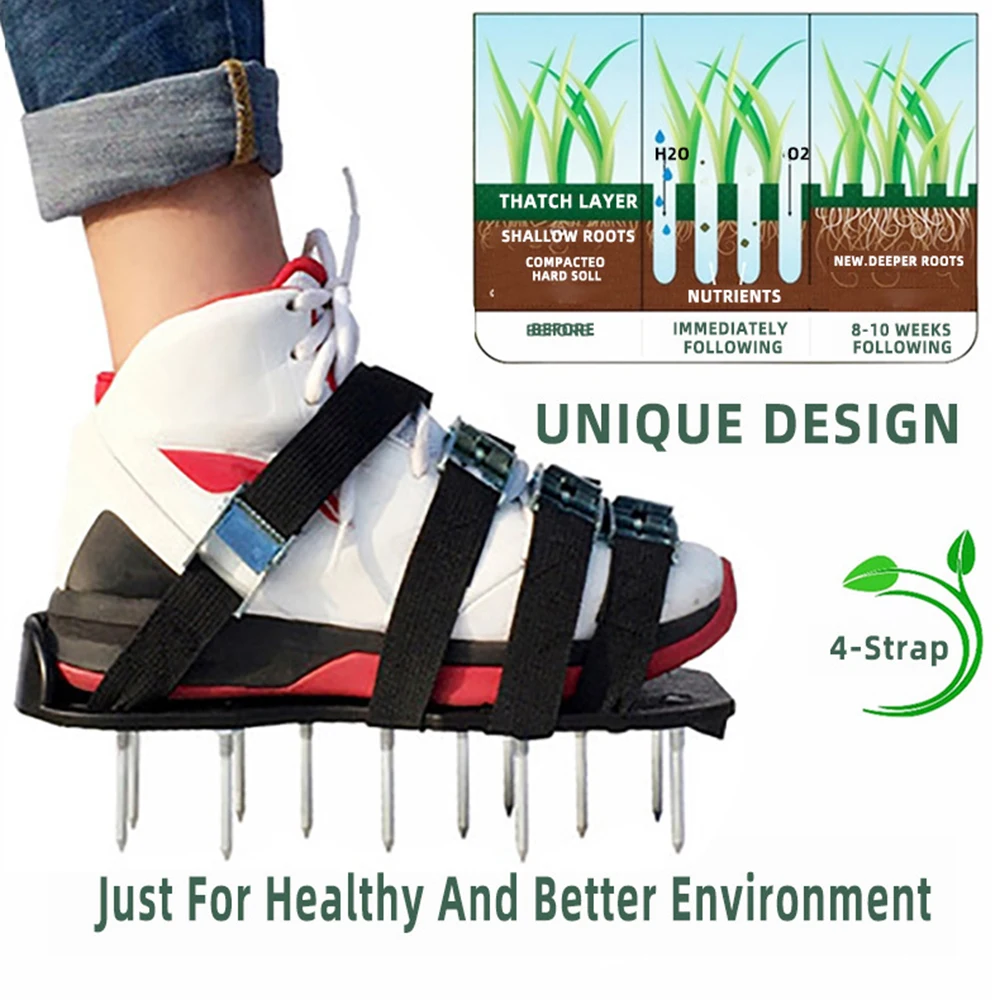 

Garden Lawn Aerator Shoes Sandal Aerating Spike Grass Pair Green Spiked Tool Loose Soil Nail Cultivator Walk Revitalize Lawn Sho