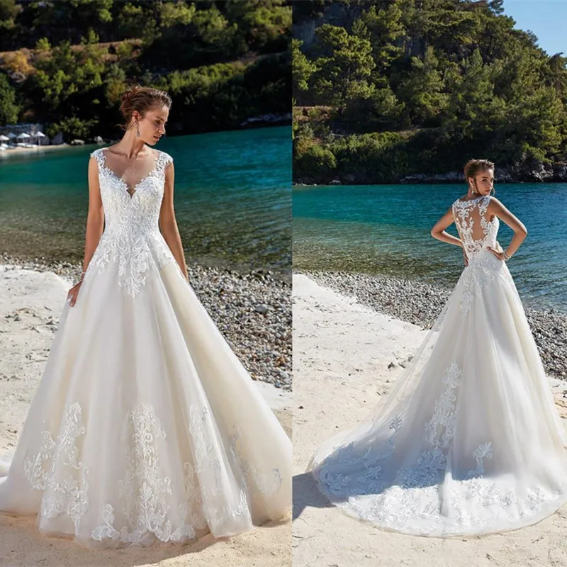

BAZIIINGAAA Simple Wedding Dress Lace Little Beading Strapless Dress Luxury WeddingGowns Bridal Can Be Washed Bride Dresses
