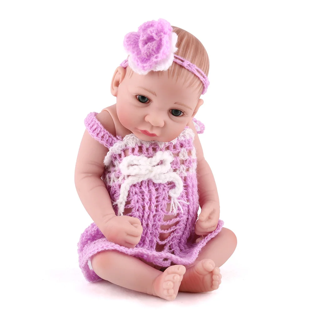 

25cm Rebron Baby full vinly body Doll Toys Handmade Doll Lifelike Babies Girls Play House Toy For Child
