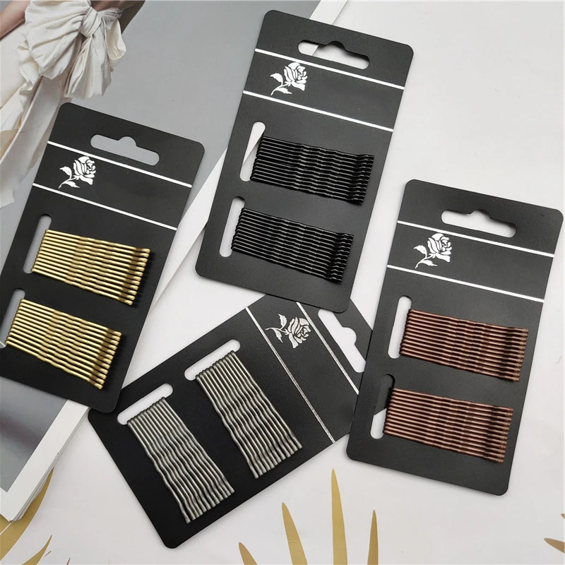 Женские черные заколки для волос зажимы женские заколки-невидимки металлические