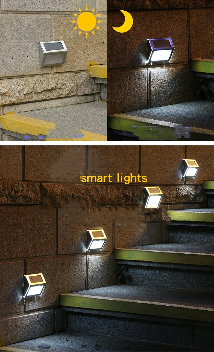 Solar LED wall lamp outdoor waterproof stainless steel staircase courtyard corridor energy | Освещение