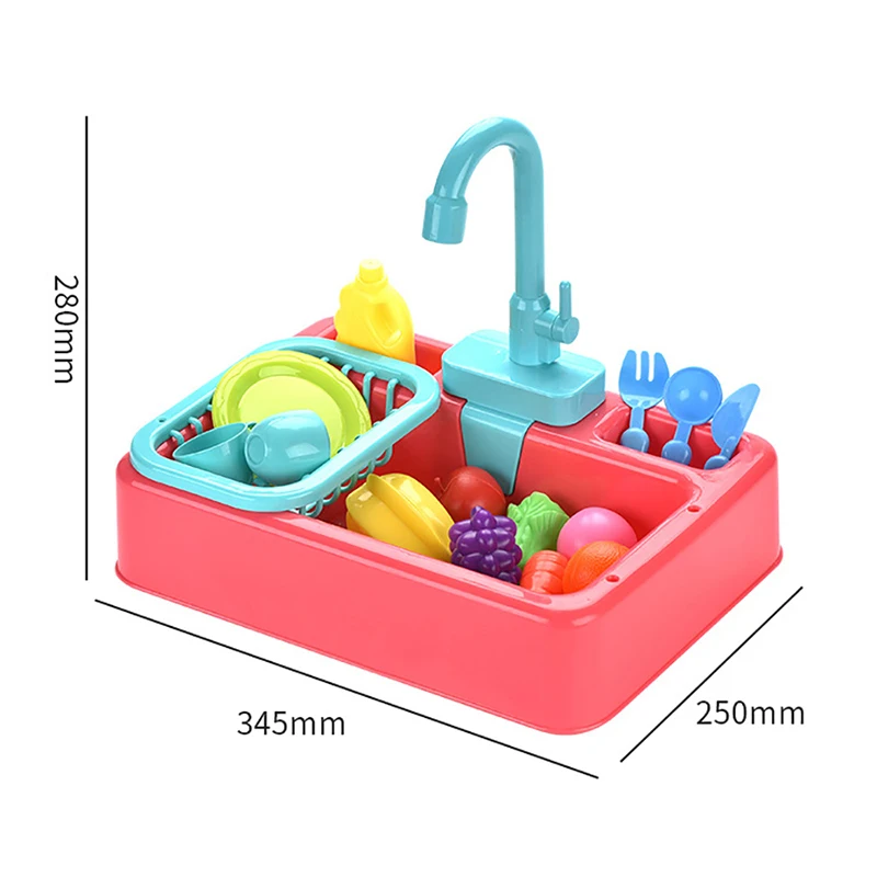 Kids Kitchen Simulation Electric Dishwasher Sink Pretend Play Toys With Water Wash Basin Kit Child Xmas Gifts | Игрушки и хобби