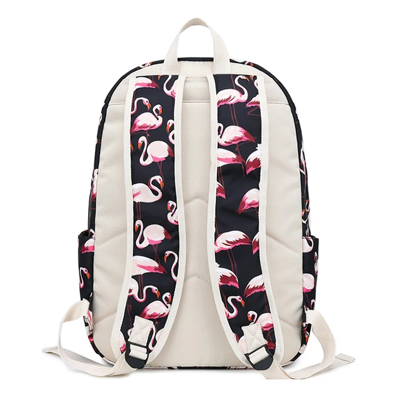 Рюкзак с Фламинго из трех частей нейлоновый водонепроницаемый вместительный