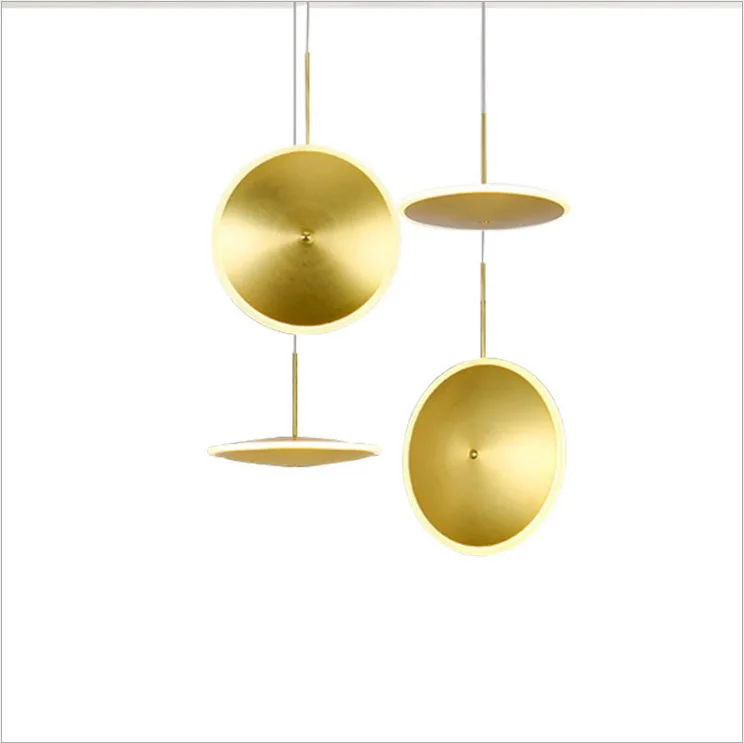 Nordic Dining Room Chandelier Living Bedroom Study Bedside LED Staircase Window Golden Flying Saucer | Освещение