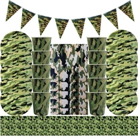 army camouflage tableware set green balloons military theme paper plate cup napkin kids boys birthday party decorations supplies