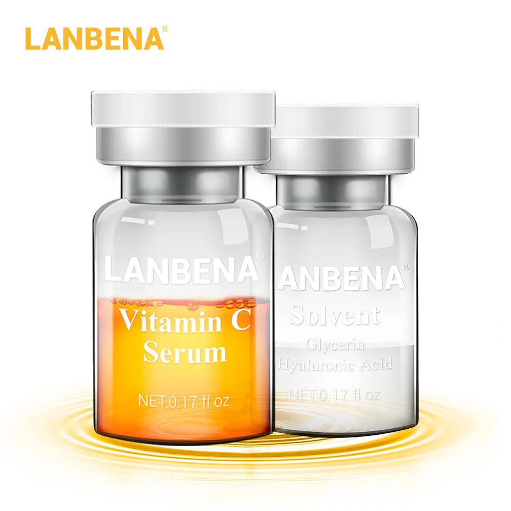 LANBENA Vitamin C Serum Lyophilized Powder Set Moisturizing Whitening Nourishing Remove Melanin Shrink Pores Repairing Skin Care | Красота и