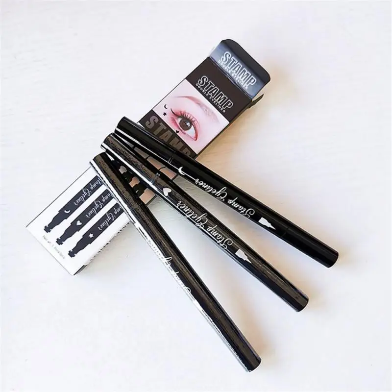 Двухсторонняя подводка для глаз ручка штампов Луна Звезда цветок в форме сердца
