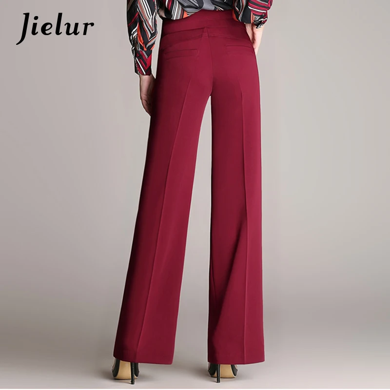Jielur новые осенние повседневные брюки с широкими штанинами женский большой