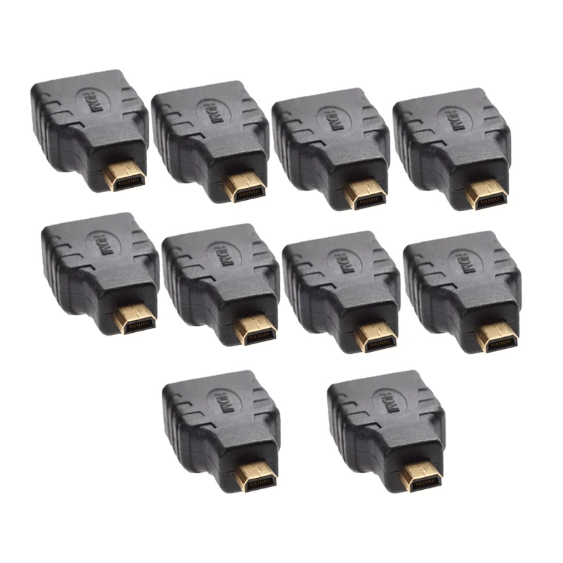10 шт. HDMI Type A Female to Mini D Мужской адаптер Позолоченный разъем конвертер
