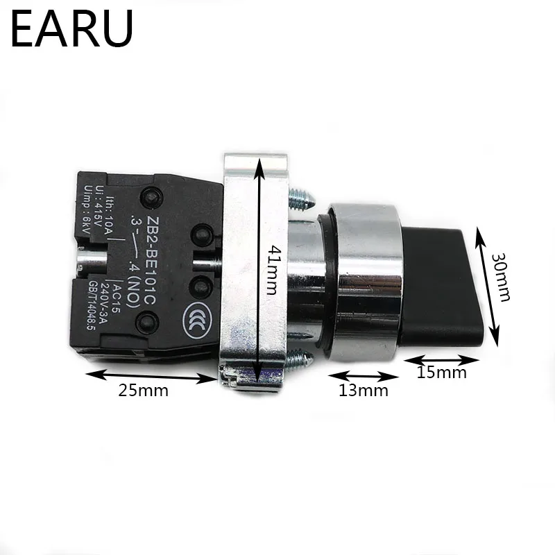 XB2-BD25 XB2-BD53 1NO/1NC 2NO 2/3 Position Momentary Self-reset Latching Self-locking Selector Rotary Switch Push Button | Обустройство