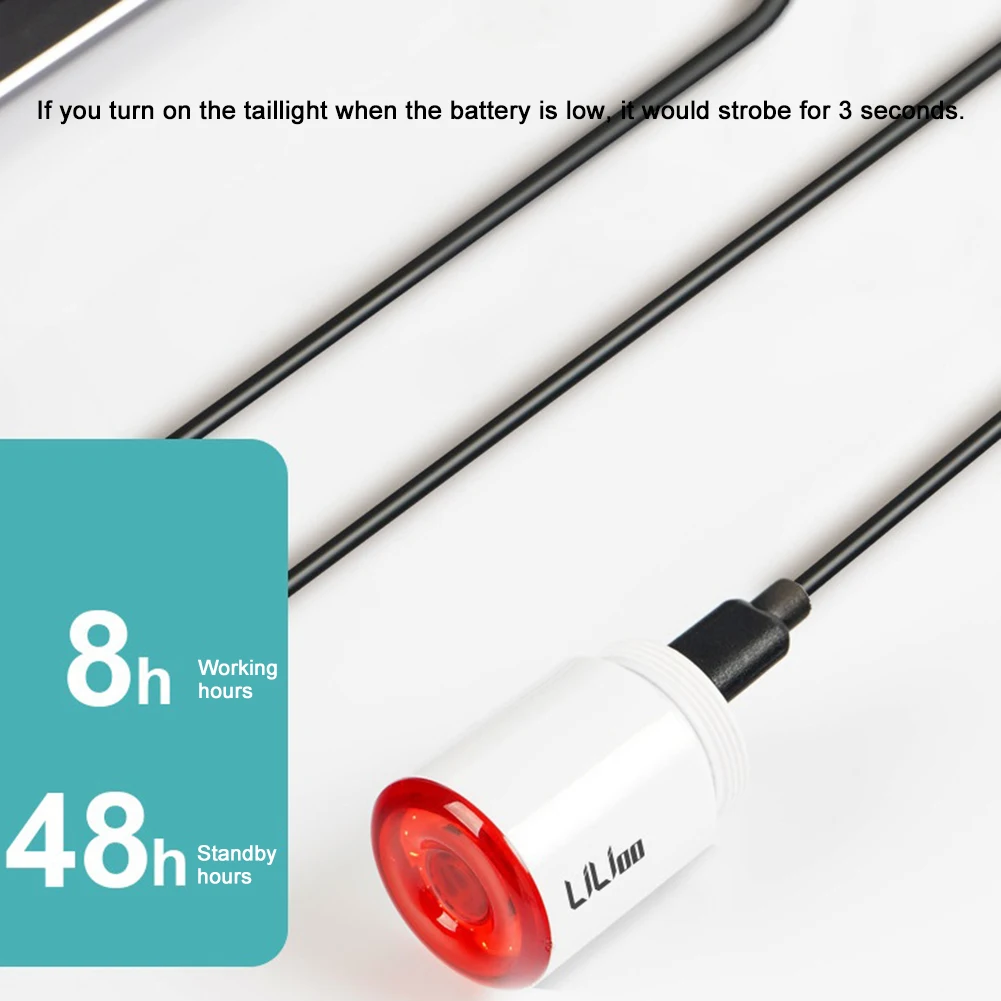 

Smart Bike Tail Light Auto ON/OFF 60LM 3 Light Modes Rechargeable LED Light for Bikes