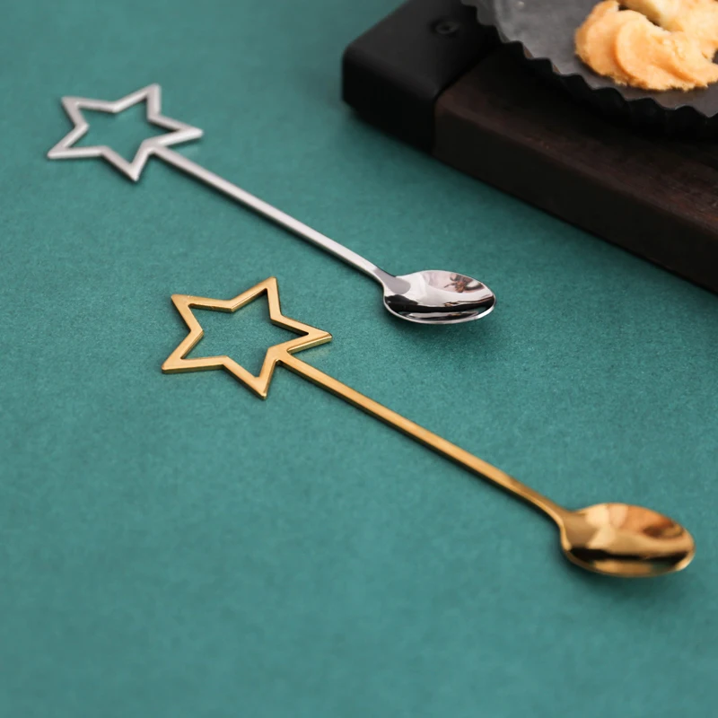 Нержавеющая сталь звезда Кофе ложка молока чайная мешалка смешивание