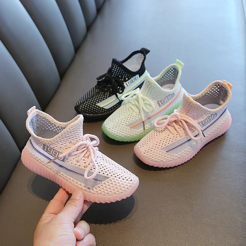 

Original Boys Kids Shoes Breathable Girls Pink Sneakers Lacing Children Running Shoes for Unisex Non-Slip Girls Jogging Shoe