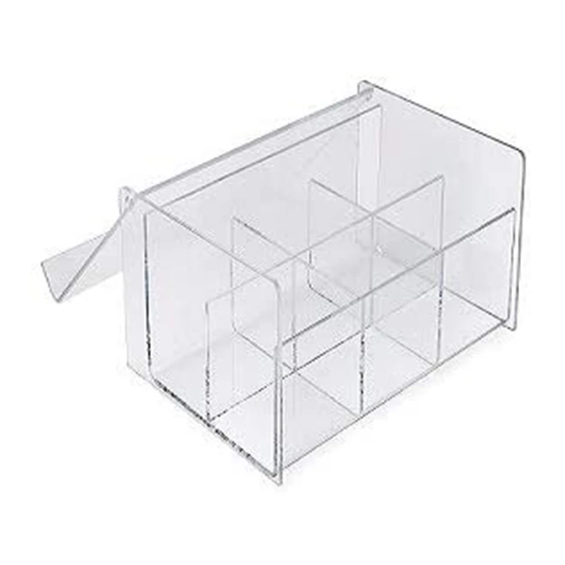 

Tea Box Coffee Tea Bag Storage Holder Organizer for Kitchen with Lid 6 Compartments Cabinets Home Tea Acrylic Holders