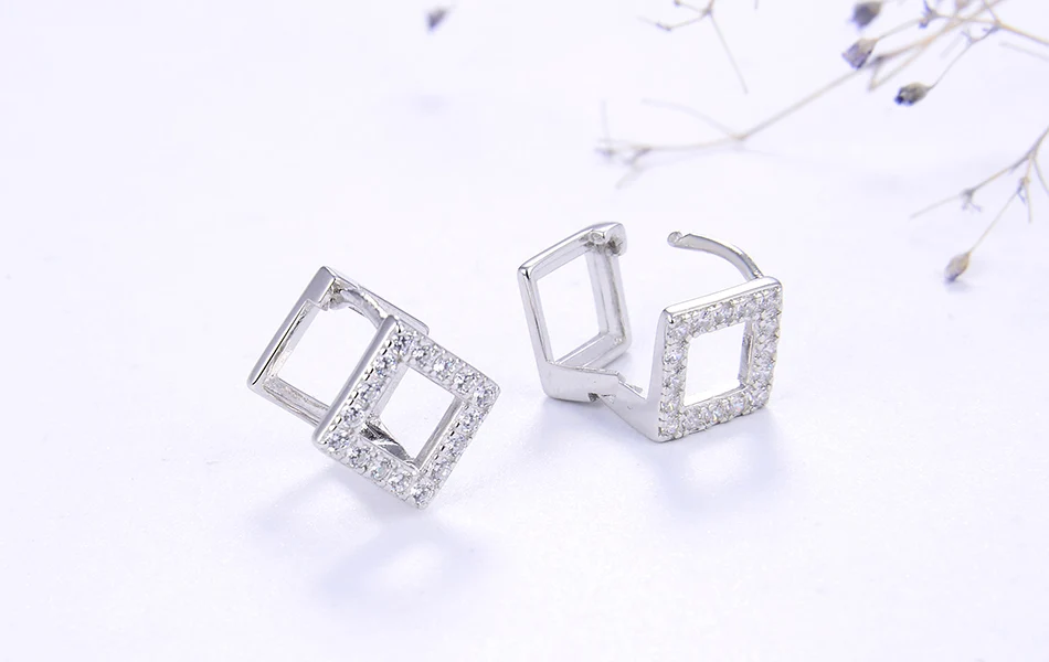 ORSA JEWELS S925 изысканные женские серьги последние стерлингового серебра геометрическая форма серьги милые повседневные ювелирные изделия для торжественного случая SE188