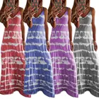 Повседневное свободное женское платье с V-образным вырезом, платье без рукавов, летнее платье, длинные платья, женское платье