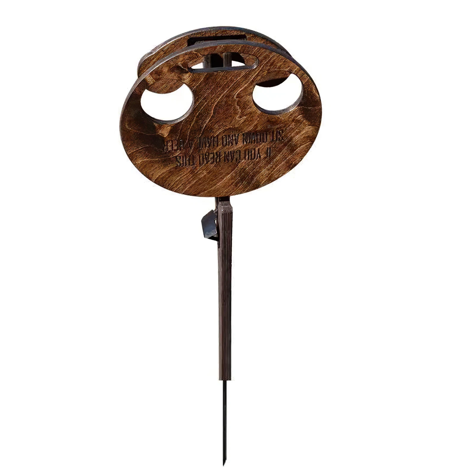 

Wine Table Detachable Easy to Install Wood Pointed Stake Foldable Wine Rack Round Desktop Mini Wooden Picnic Table for Garden