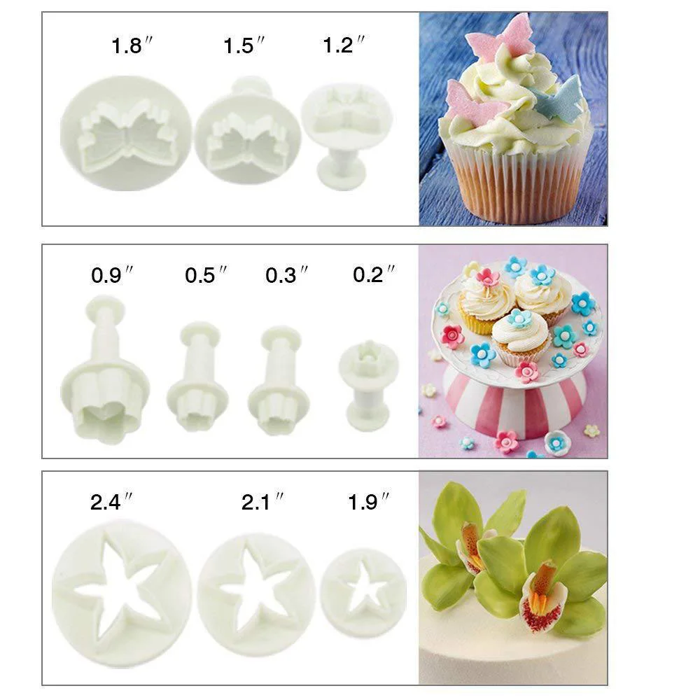 

114-Piece Cookie Cutter Set For Alphanumeric Rose Flower Shape Setting Fondant Tool Modeling Tool