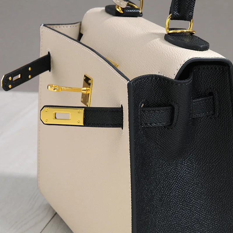

Panelled Bag 2021 New Trendy Commuter Handbag Fashion Shoulder Bags Genuiine Leather Kelly Bag Luxury Designer Handbag