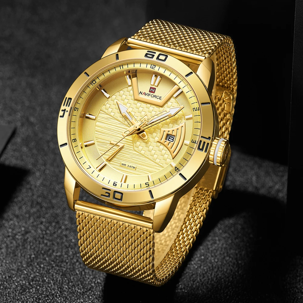 

NAVIFORCE Gold Business Luxury Watch Men Fashion Quartz Wrist Man Watches Military Sport Waterproof Male Clock Relogio Masculin