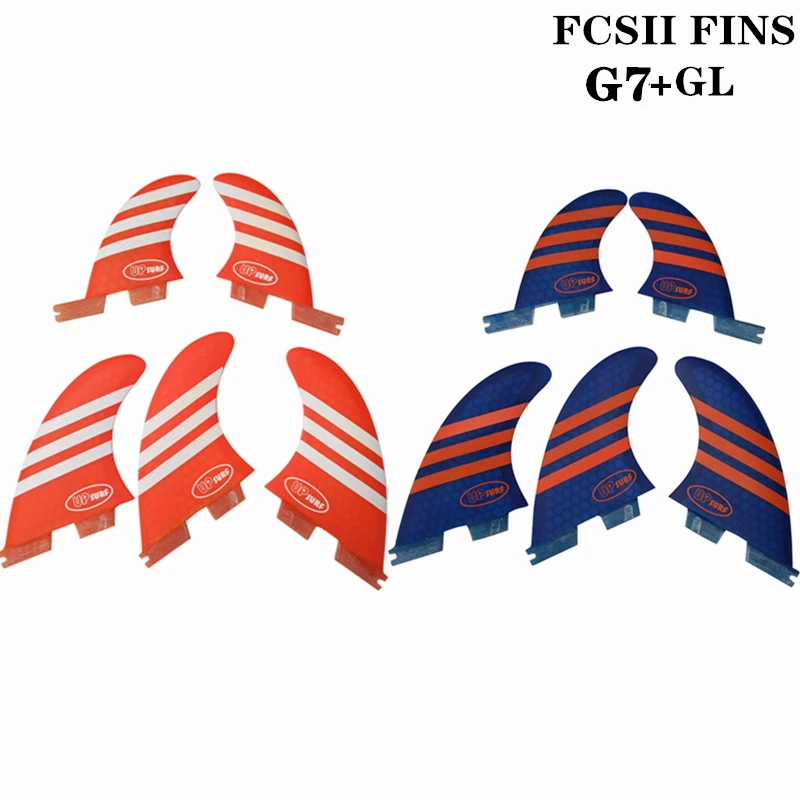 FCSII G7 + GL доска для серфинга синий/красный цвет сотовые плавники tri quad ребра набор