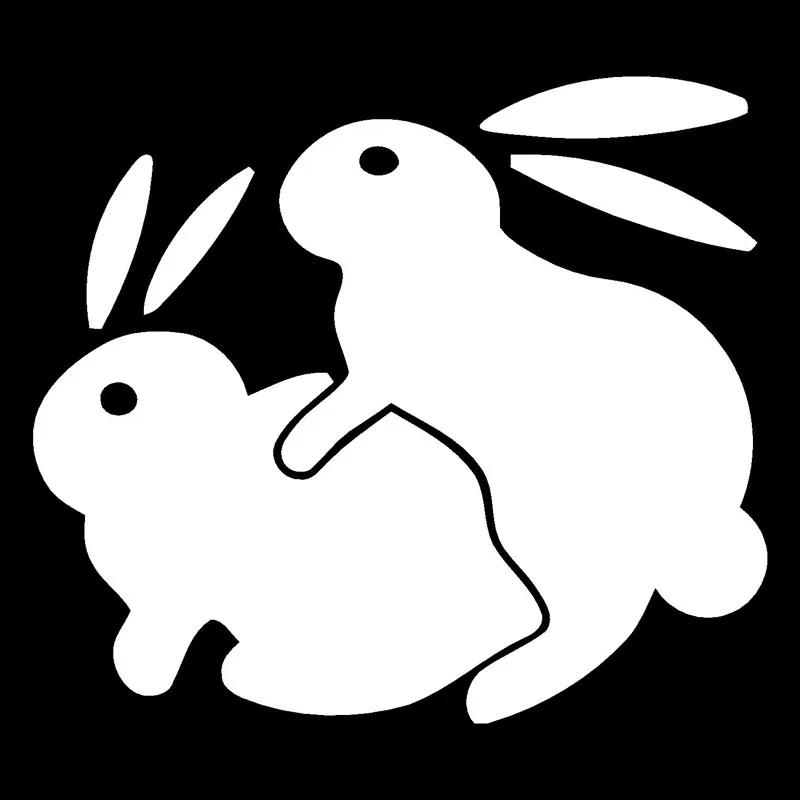 

Interesting Bunny Rabbit Car Sticker Accessories Car Styling Decal Vinyl Car Window Cover Scratches Waterproof PVC 14cm*12cm