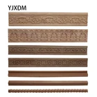 Деревянные фигурки, деревянная аппликация, фотообои, резьба по дереву, резные линии, изысканный натуральный длинный деревянный шкаф для декора мебели