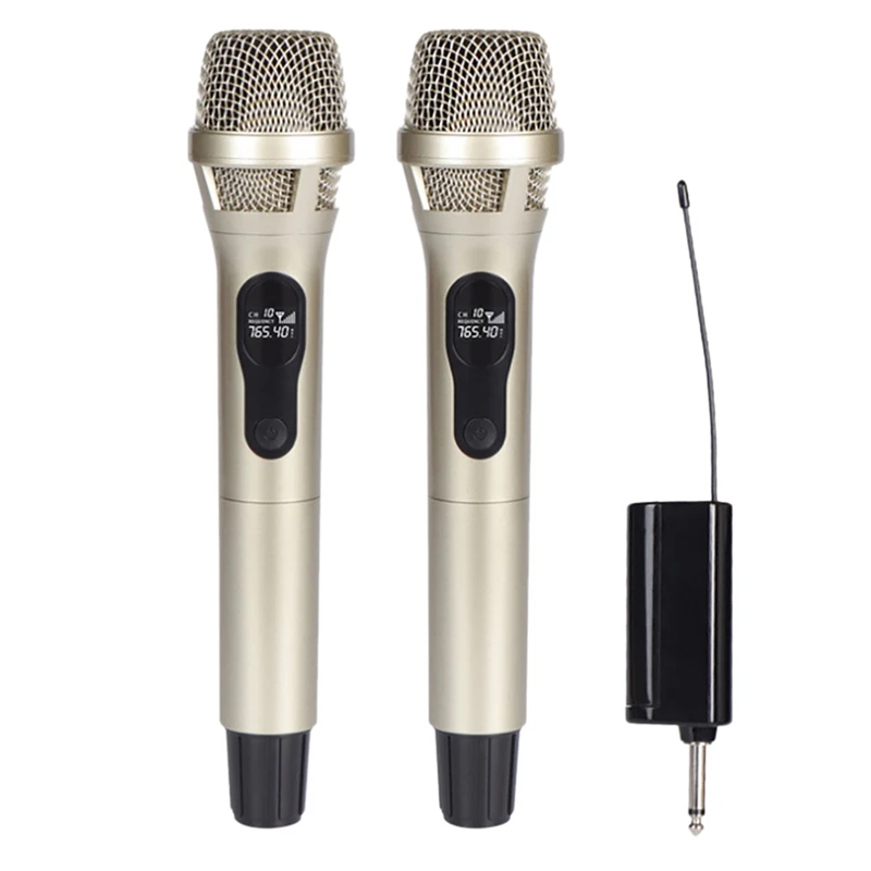 Популярный беспроводной микрофон двойной металлический динамический с