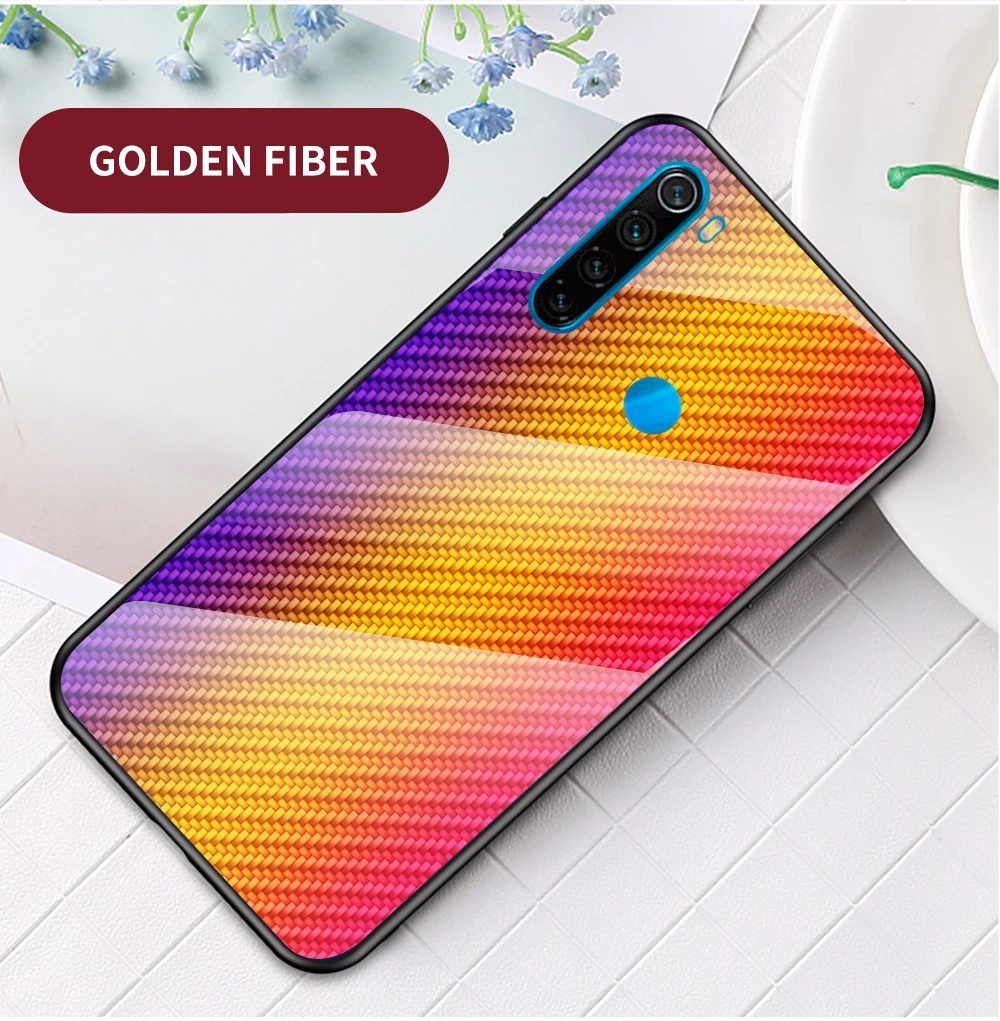 Для Xiaomi Redmi Note 8 Pro Чехол из закаленного стекла с градиентом задняя крышка Мягкий силиконовый чехол для телефона для Redmi Note 8T 8 Pro