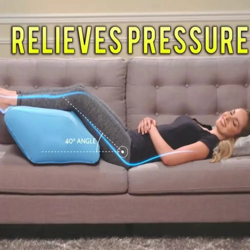 

JINYU Soft Mintiml Heaven Wedge Inflatable Leg Pillow Rest Lightweight Pillow Home Relaxing Travel Office Knee Portable Pillow