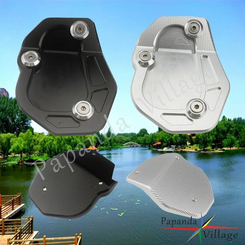 Черная серебристая алюминиевая боковая подставка увеличитель для удлинителя BMW R