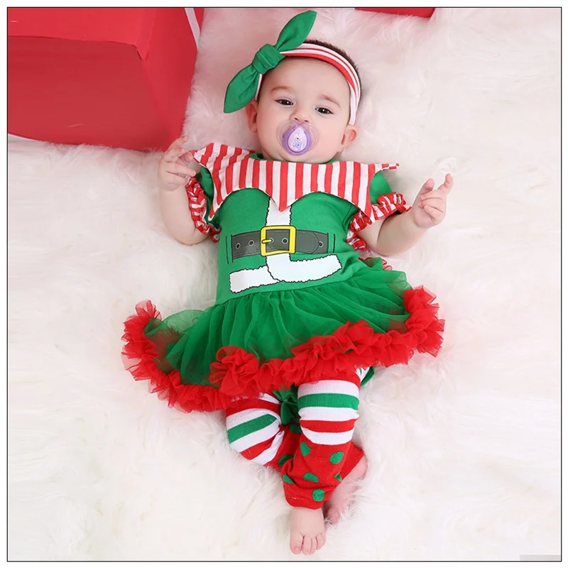 

Baby Girls Christmas Clothing Set Fashion First Girl Newborn 0-24 Months Party Baby Girls Clothes 3Pcs Party New Year Clothing