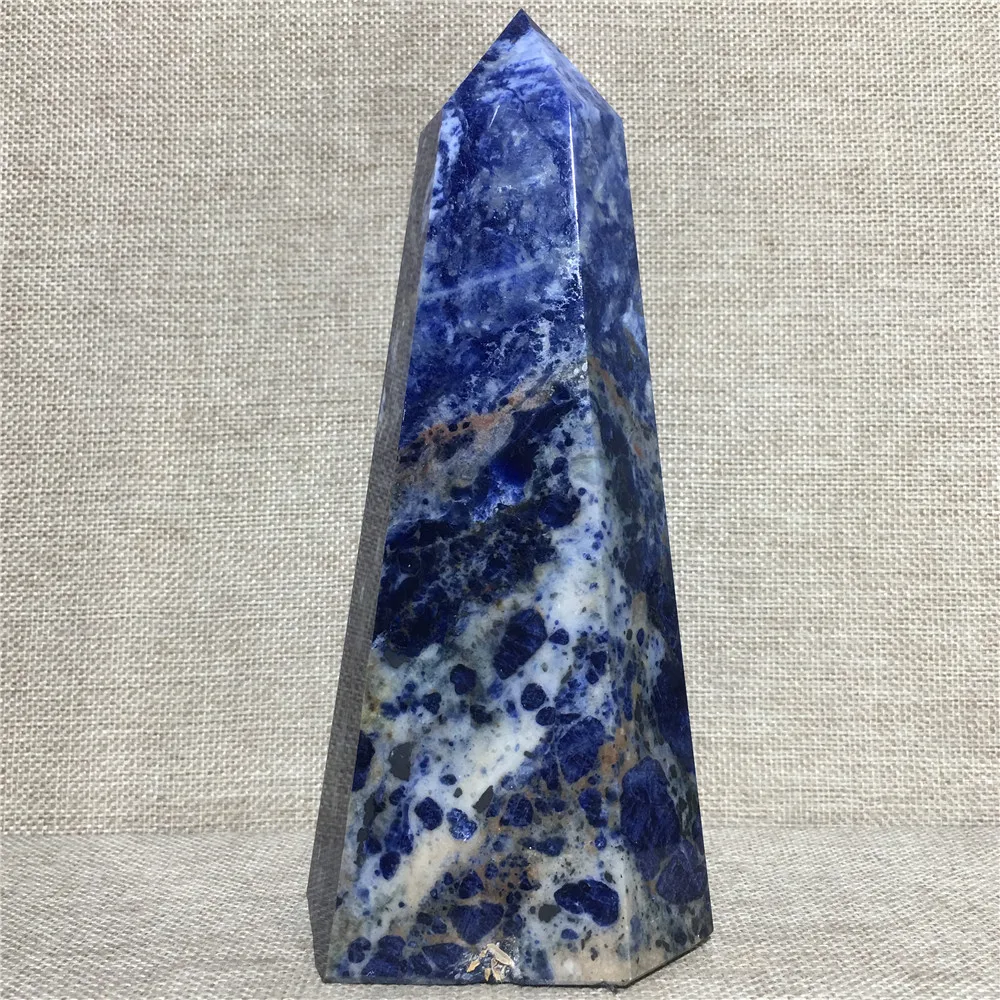 

Natural Wand Sodalite Quartz Crystal Collection Gift Home Furnishing Articles Reiki Healing Mineral Samples Blue Tower