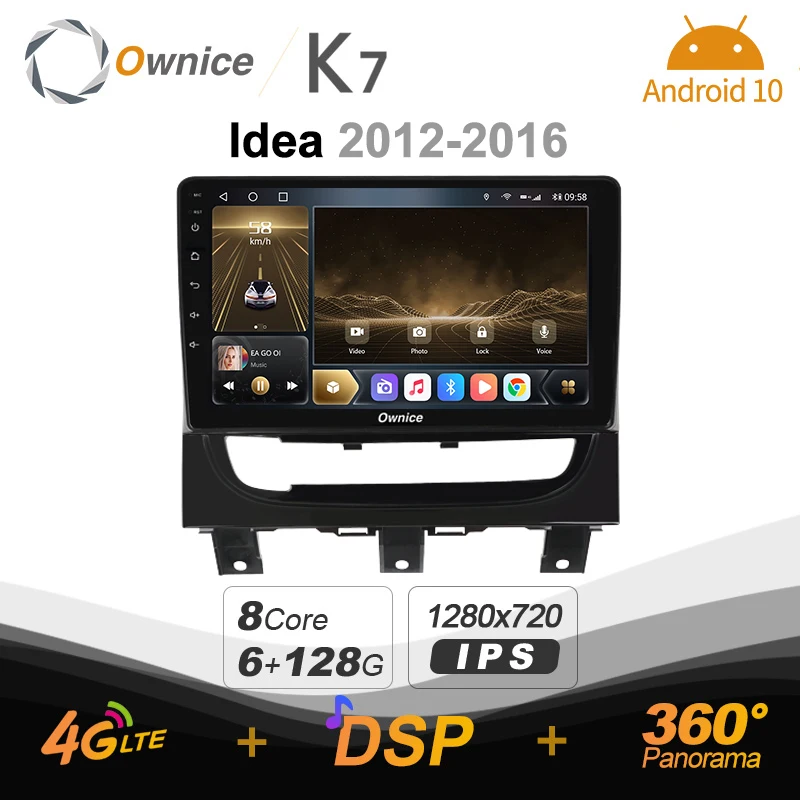 Автомагнитола Ownice K7 для Fiat Strada ldea 10 0-128 Android 2012 6 ГБ + 2016 360 дюйма 4G LTE | Автомобили и