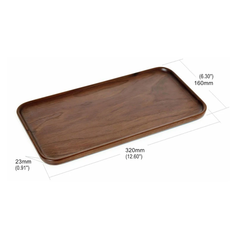 

Jewelry Necklace Bracelet Earrings Ring Display Storage Tray Rectangular Wooden Tea Tray Service Table for Hotel Family