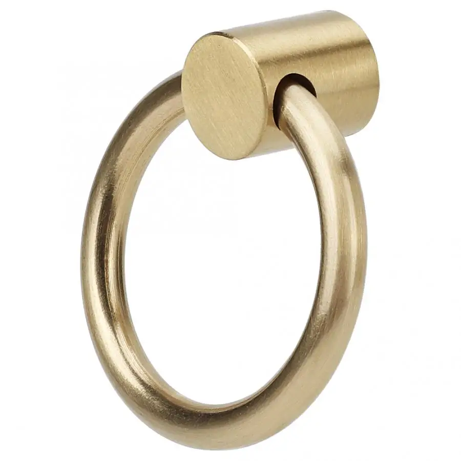 Винтажная латунная ручка для шкатулки с кольцом мебели кухни шкафа дверной шкаф 2